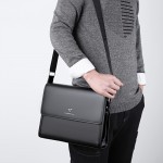 Men's Black Business Briefcase with Golden Embossed Logo, Top Handle & 43.31