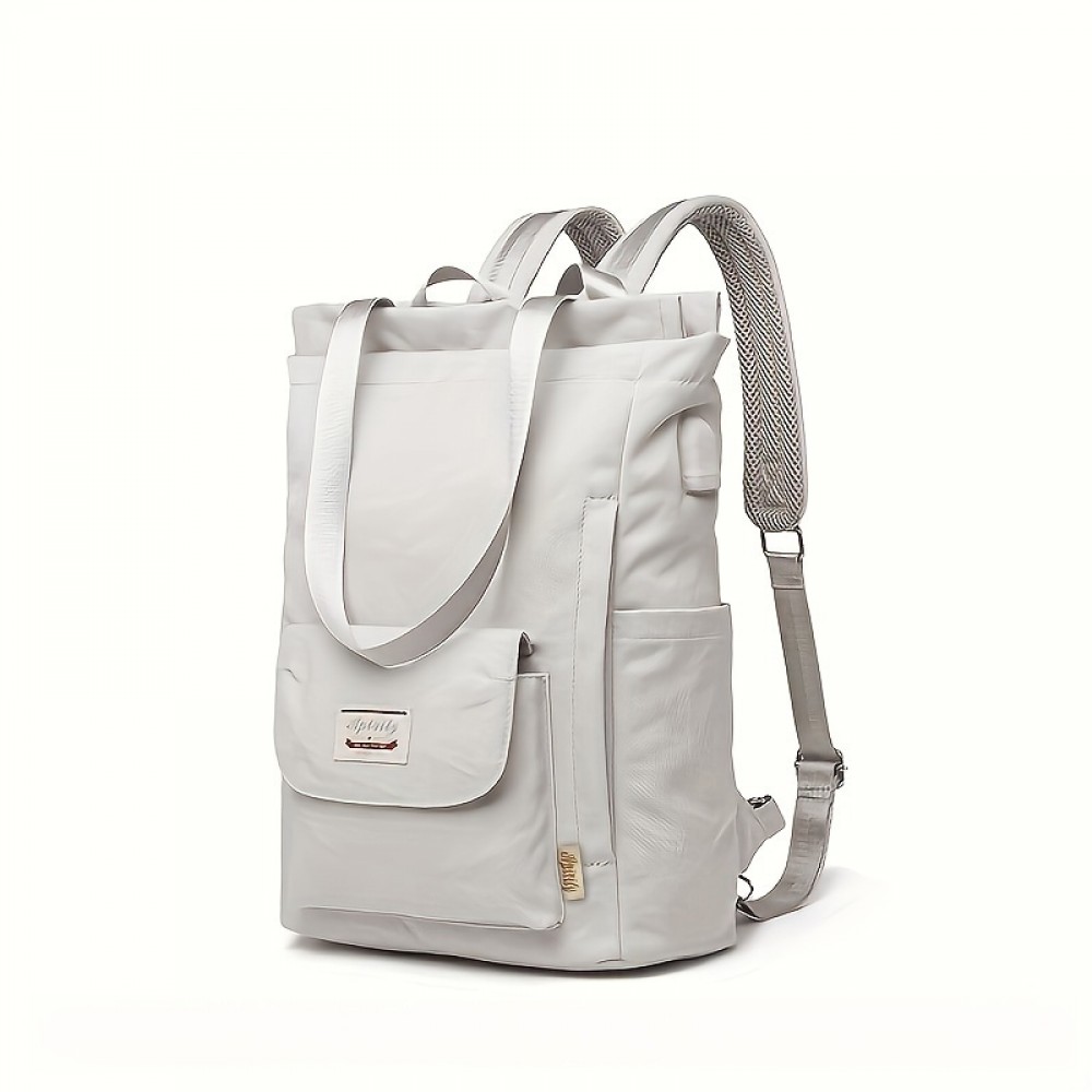 Adjustable Strap Laptop Backpack - Durable Nylon, Zipper Closure, Multiple Compartments, Casual Style, High School Backpack, Casual Backpack | Adjustable Strap Bag | Zippered Backpack