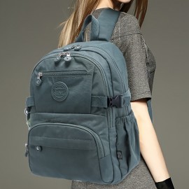 Women's Large Capacity Backpack - Heavy-Duty Nylon School Backpack with Multiple Zippered Compartments, Adjustable Padded Shoulder Straps & Laptop Sleeve, Lightweight Backpack for College, Travel, - Available in Navy Blue, Lake Blue, Burgundy, Black - Ideal Gift for Women,W - Stylish & Functional Everyday Backpack, Backpack For Women, Bags For Women, Travel Backpack, Back Pack For Womens, Backpacks For Women, Bagpack For Women, Backpack For Women Travel, Backpack For School,